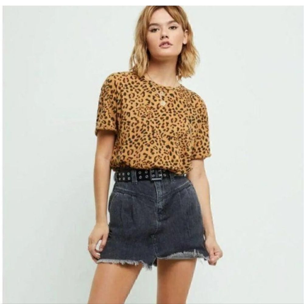 Free people jean skirt in sanded black